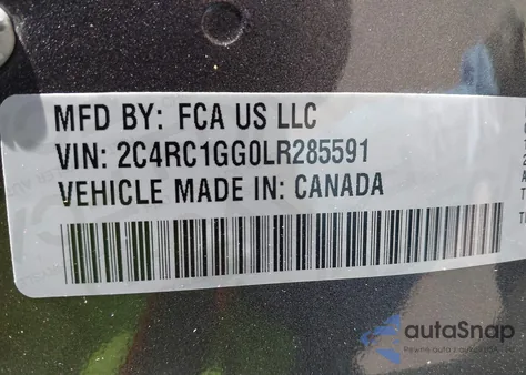 2020 Chrysler Pacifica Limited z USA, uszkodzony, nr VIN 2C4RC1GG0LR285591